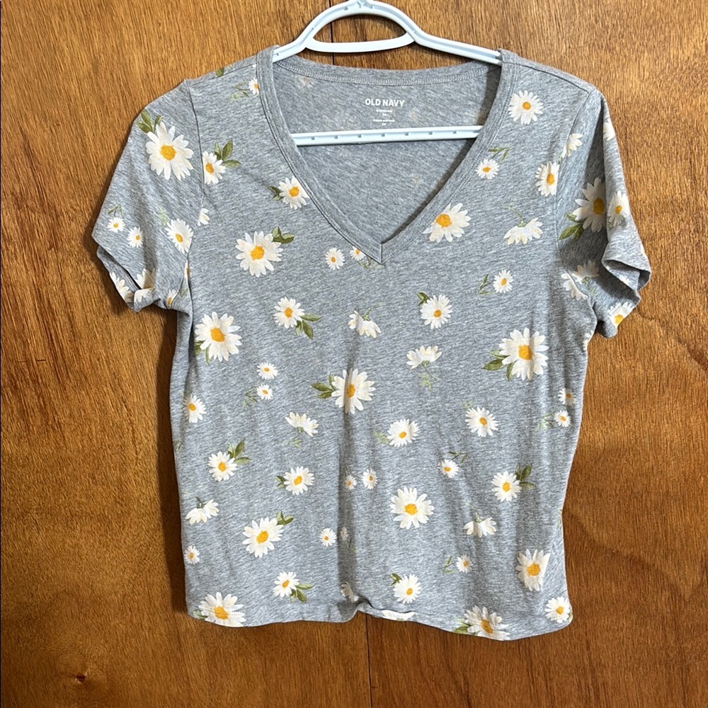 Old Navy Gray Fitted Short Sleeve T-Shirt